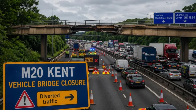 M20 Kent Vehicle Bridge Closure: Live Status, Real-Time Delays, Affected Junctions and Traffic Impact UK